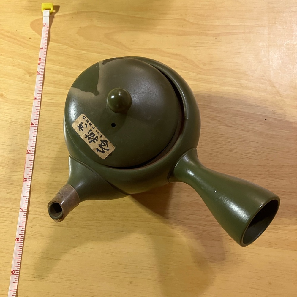 Japanese vintage Dark Green Serveware Teapot for Dining
